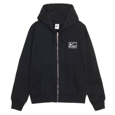 Stussy x Nike Stone Washed Fleece Zip Hoodie "Black" (US Size) FJ9175-010