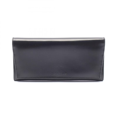 セリーヌ CELINE 二つ折り長財布 財布 レザー メンズ レディース ブラック系 【中古】