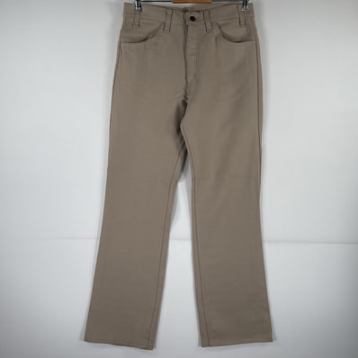 古着 90's/90年代 リーバイス Levi's USA製 スラックスパンツ ランチャーパンツ フレア ブーツカット ポリエステル w33 L32 ベージュ メンズ