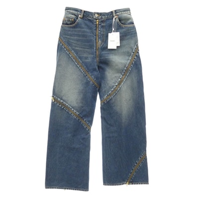 doublet ダブレット 26SS 26SS08PT340 FILLETED ZIP DENIM PANTS フィレティッド ジップデニムパンツ インディゴブルー系 M【美品】【中古】