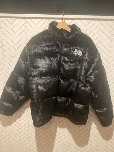 Supreme x The North Face Faux Fur Nuptse Jacket "Black"