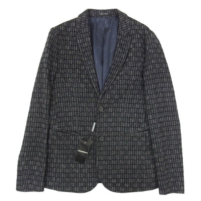 Emporio Armani エンポリオ・アルマーニ テーラードジャケット Z1G620 Z1244 イタリア製 ウール 2B テーラードジャケット ブラック系 44【美品】【中古】