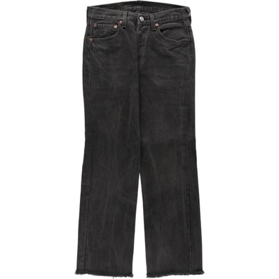 古着 90年代 リーバイス Levi's 6501-0660 カットオフ ブラックデニム ストレートデニムパンツ USA製 レディースL(w28)相当 ヴィンテージ/eaa637989