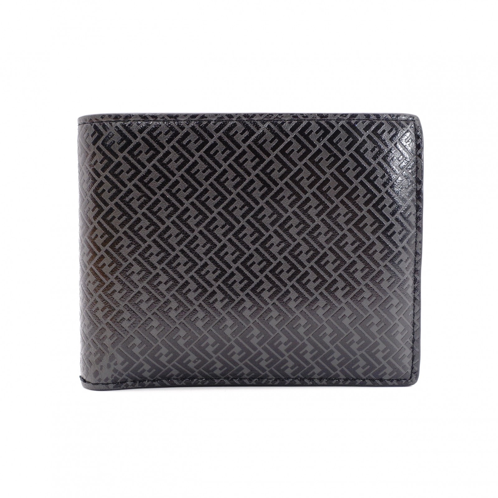 FENDI フェンディ ズッカ 二つ折り財布 レザー ブラック メンズ