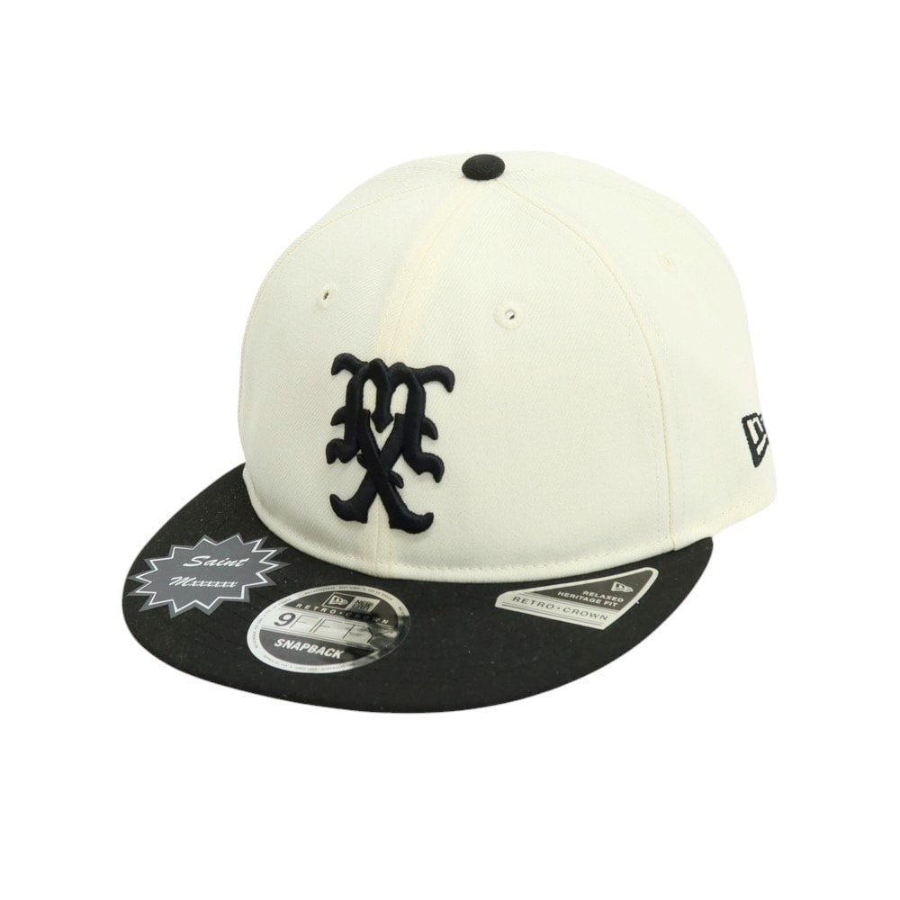 【中古】セント マイケル SAINT Mxxxxxx × NEW ERA 2026年春夏 ベースボールキャップ 帽子 アイボリーxブラック【メンズ】