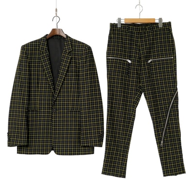 ■美品■Paul Smith ポール・スミス パンツスーツ サイズジャケット:L /スラックス:M チェック柄 ジッパー装飾 セットアップ テーラードジャケット パンツ ブランド古着【中古】20260605/RA9623