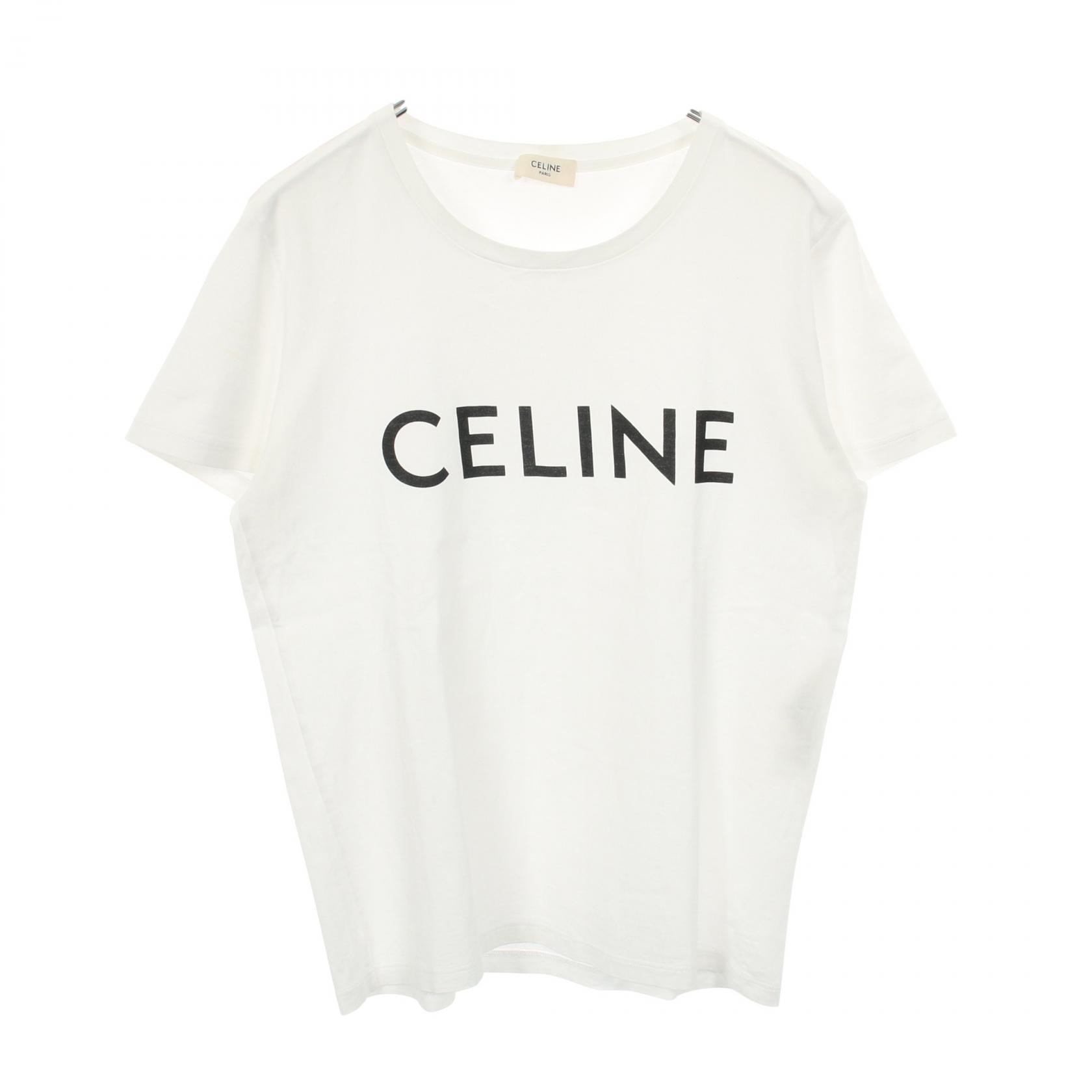 セリーヌ CELINE 半袖Tシャツ 衣料品 トップス コットン レディース ホワイト系 2X314916G 【中古】