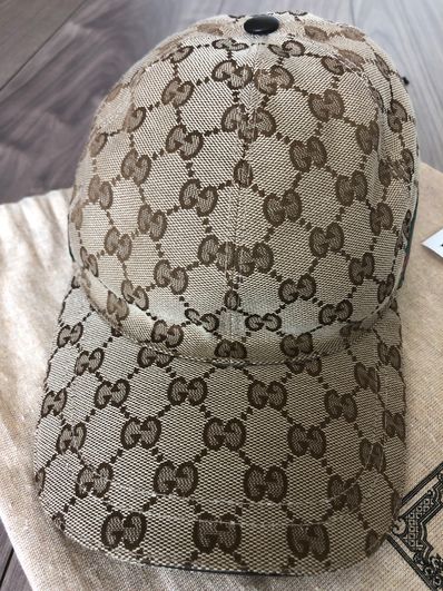 GUCCI Original GG Canvas Baseball Hat With Web "Beige/Ebony"