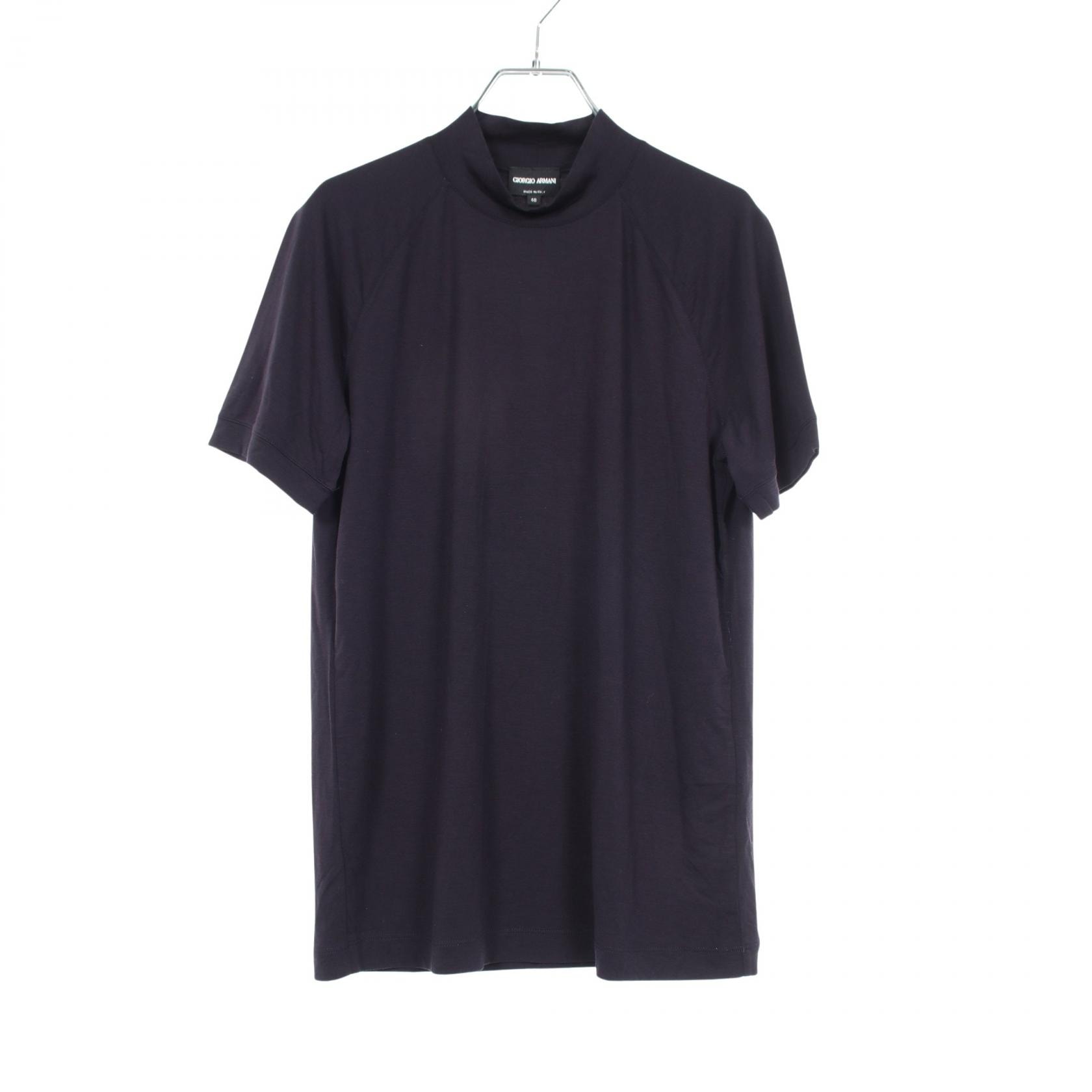 ジョルジオアルマーニ GIORGIO ARMANI ハイネック 半袖 カットソー 衣料品 トップス レーヨン メンズ ネイビー系 MSM14J 【中古】