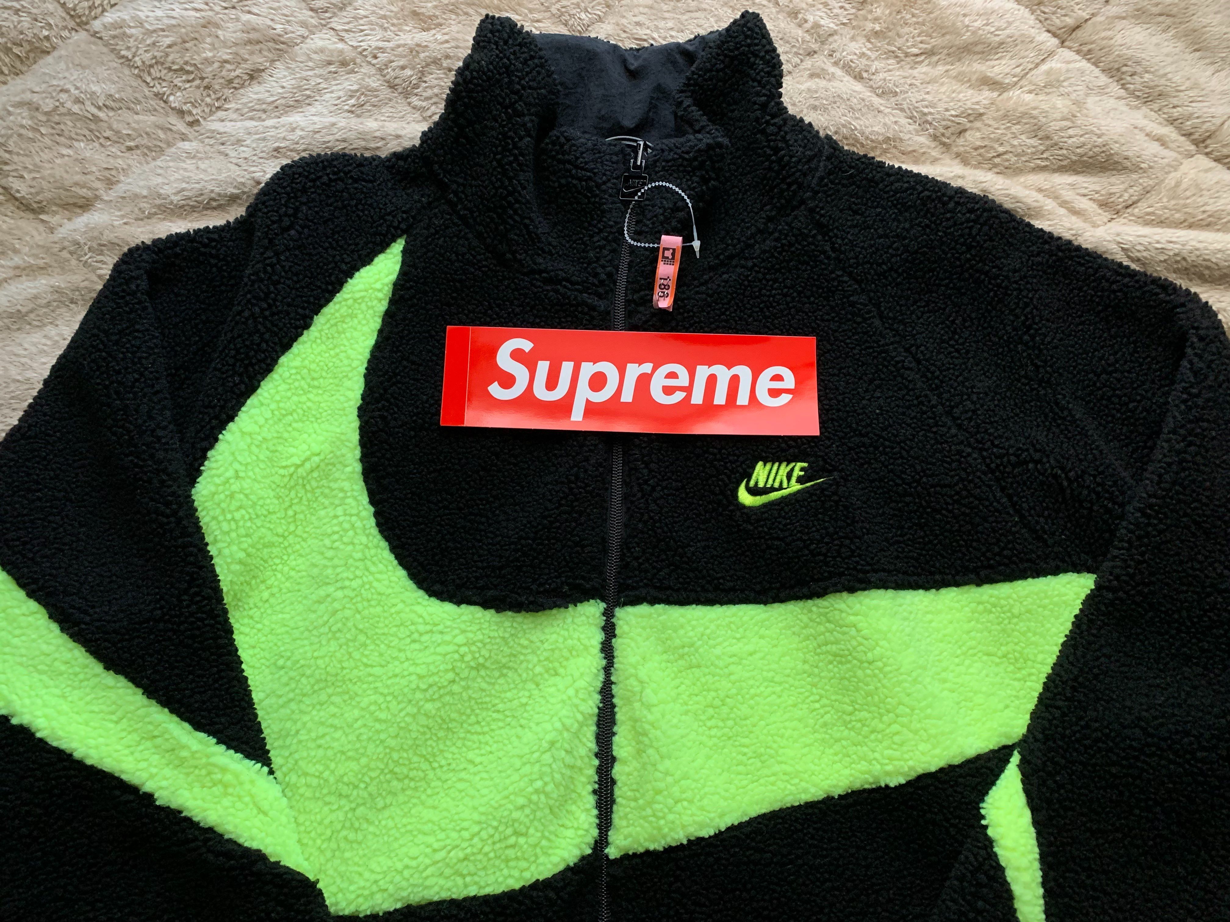 Nike Big Swoosh Reversible Boa Jacket"Black Neon"