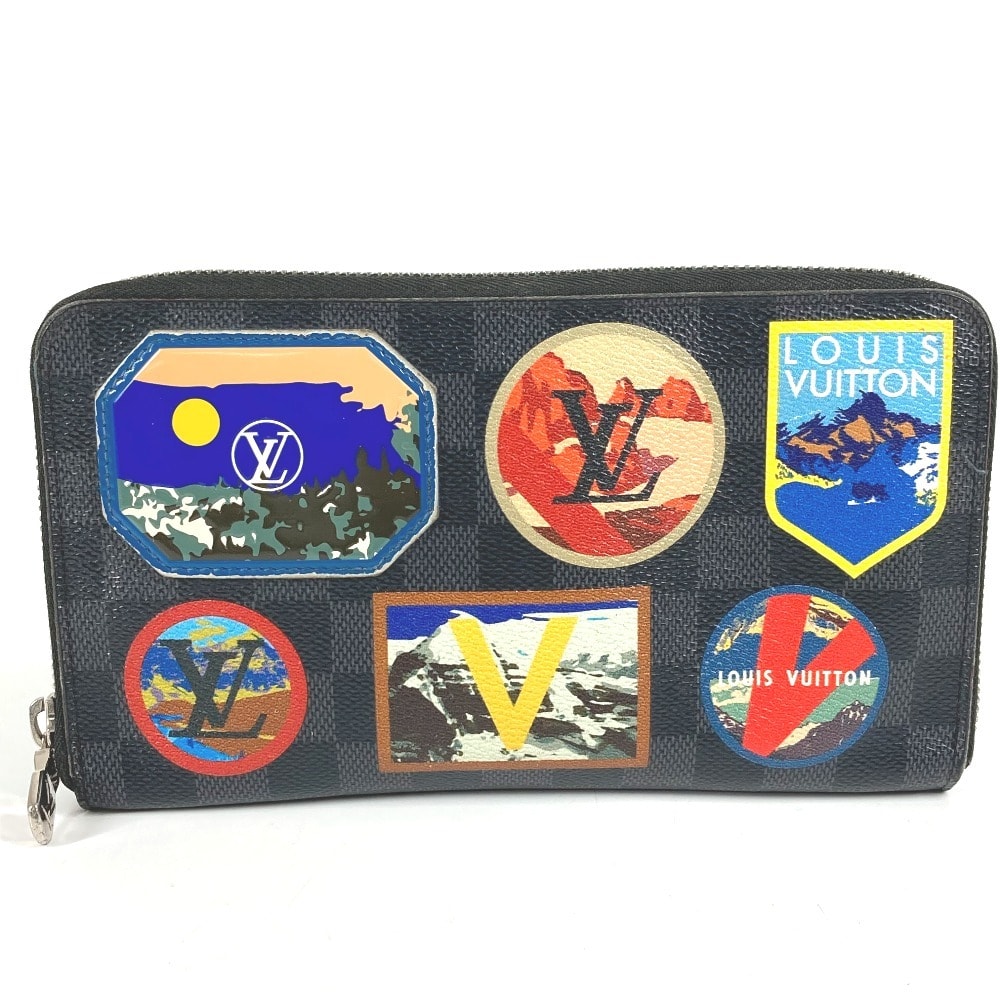 ルイヴィトン LOUIS VUITTON ジッピーオーガナイザーNM N60153 ダミエグラフィット LVアルプス ワッペン ロングウォレット ラウンドファスナー 長財布 ダミエグラフィットキャンバス ブラック