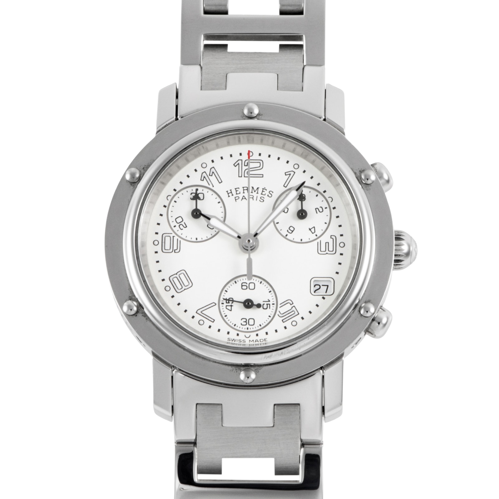 HERMES エルメス クリッパー クロノグラフ CL1.310 ステンレススチール【中古】