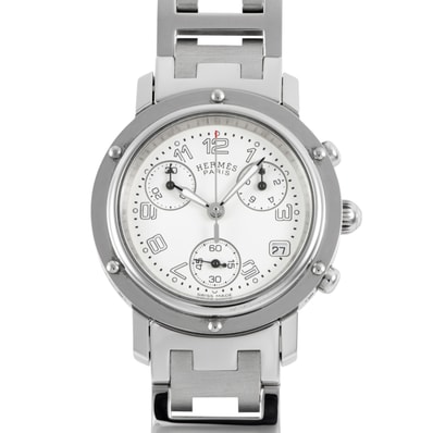 HERMES エルメス クリッパー クロノグラフ CL1.310 ステンレススチール【中古】