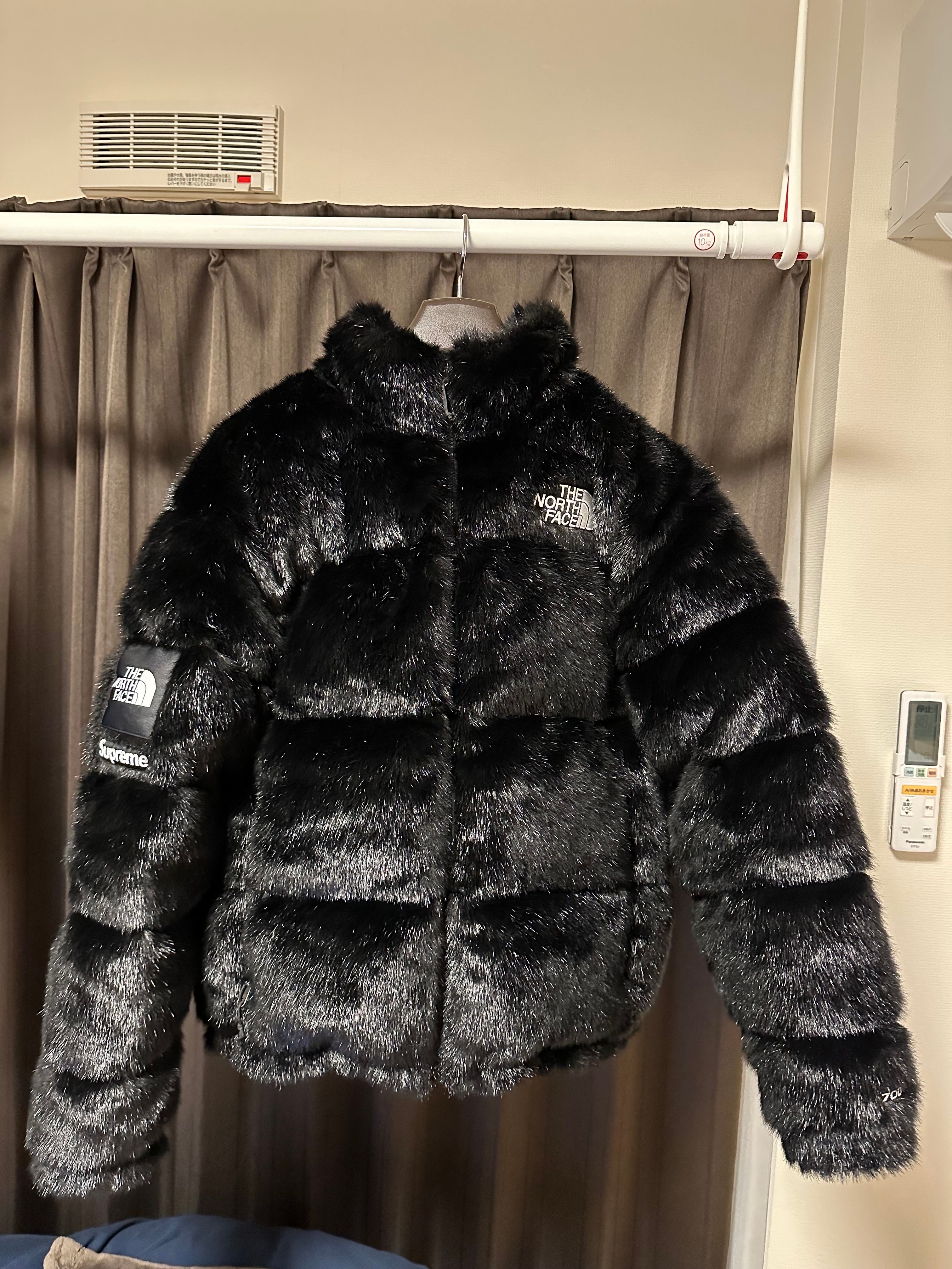Supreme x The North Face Faux Fur Nuptse Jacket "Black"