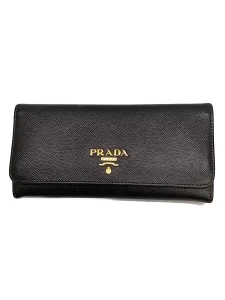 PRADA Saffiano Bicolor Long Wallet "Black/Pink"