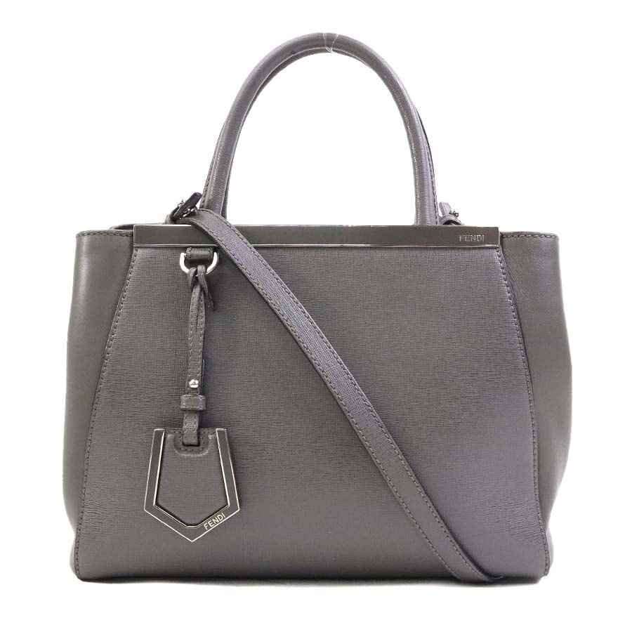 フェンディ FENDI ハンドバッグ ショルダーバッグ トゥージュール レザー グレー シルバー レディース【中古】 e60694k