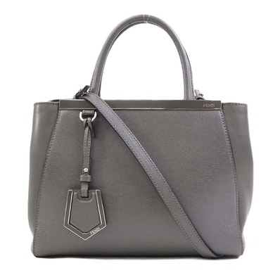 フェンディ FENDI ハンドバッグ ショルダーバッグ トゥージュール レザー グレー シルバー レディース【中古】 e60694k