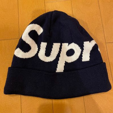 Supreme Big Logo Beanie "Navy"