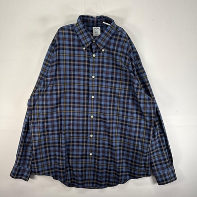 古着 ブルックスブラザーズ Brooks Brothers 長袖シャツ 胸ポケ REGENT XL ネイビー系 チェック メンズ