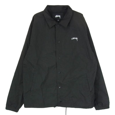 STUSSY ステューシー ジャケット 1115394 CRUIZE COACH JACKET ストックロゴ プリント コーチ ジャケット ブラック系 L【中古】