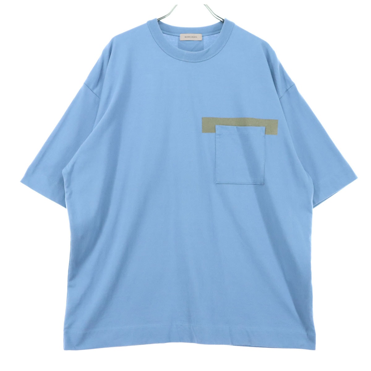 美品 BEAMS LIGHTS ビームスライツ プリント 半袖 Tシャツ ブルー