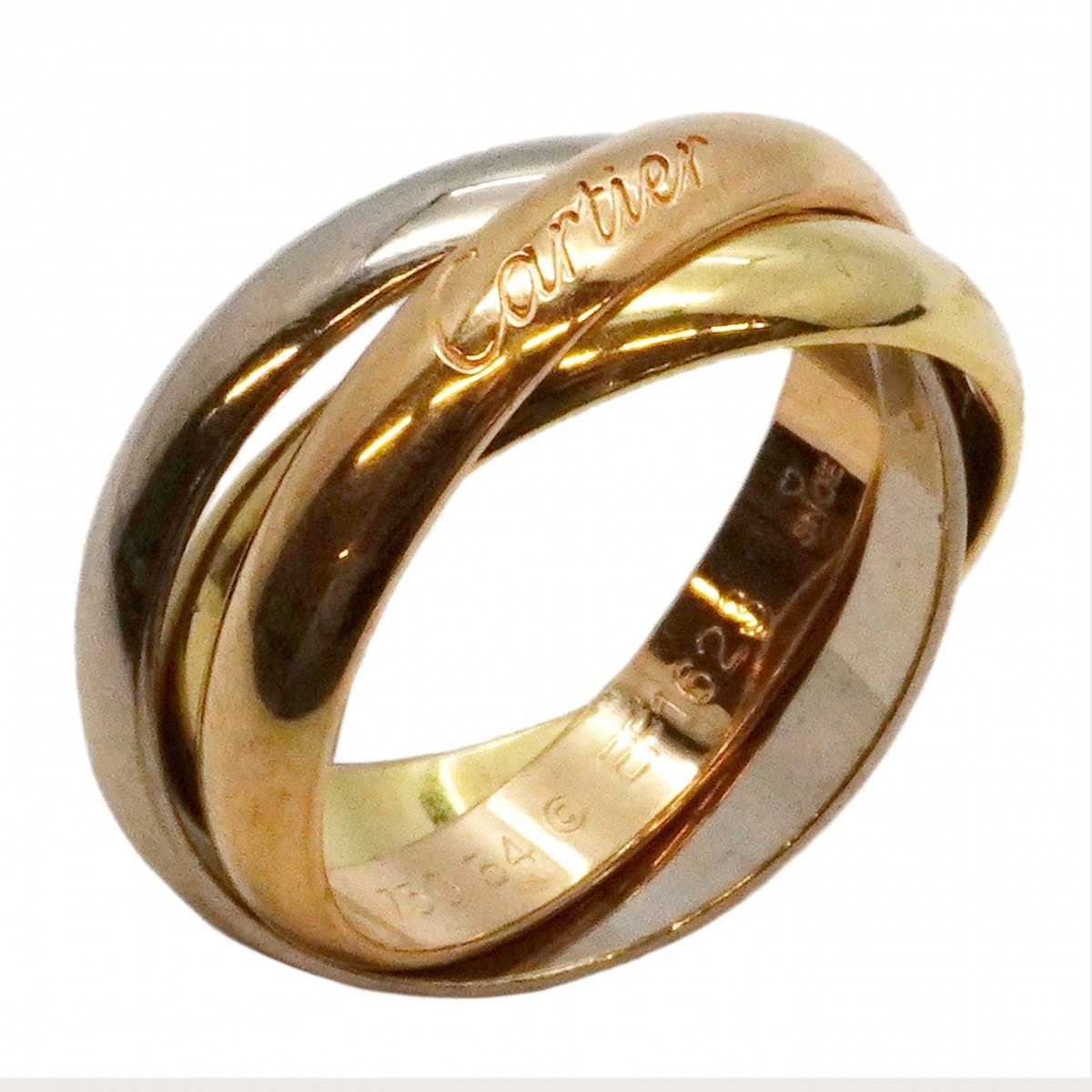 【6jcb0726】カルティエ リング トリニティ K18YG イエローゴールド K18WG ホワイトゴールド K18PG ピンクゴールド #54【中古】メンズ レディース ユニセックス