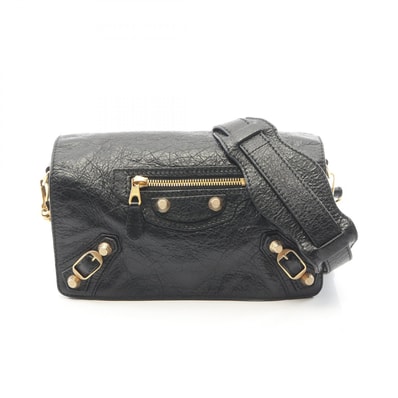 バレンシアガ BALENCIAGA ジャイアント ツールキット ショルダーバッグ バッグ レザー レディース ブラック系 【中古】