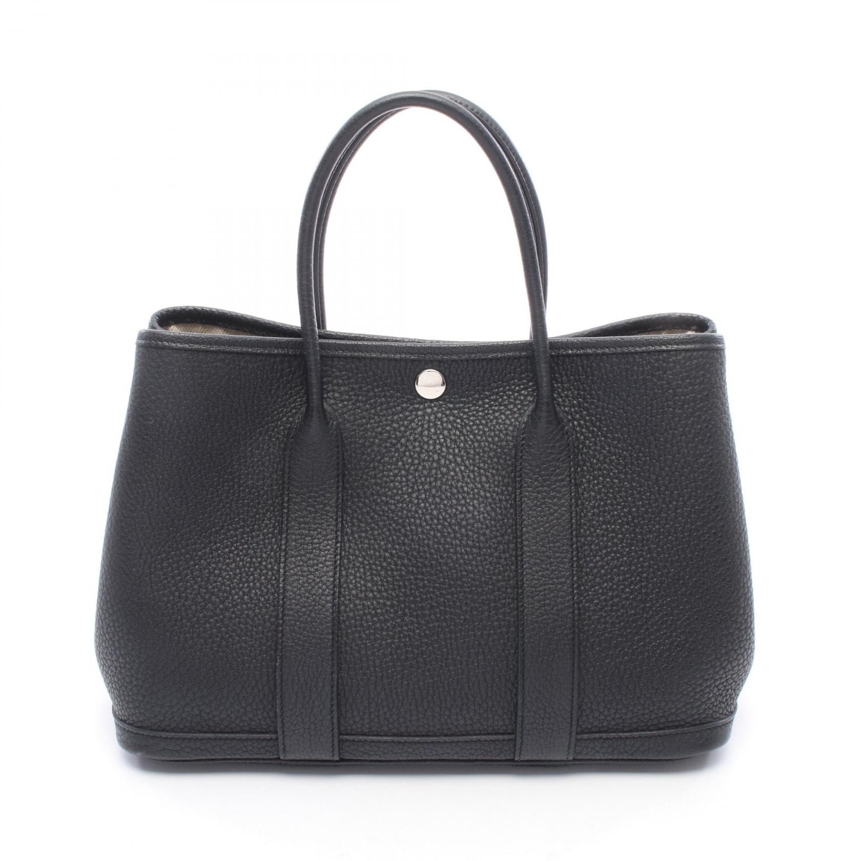 エルメス HERMES ガーデンパーティPM トートバッグ バッグ レザー ネゴンダ ネゴンダ U刻印(2022年製造) レディース ブラック系 【中古】