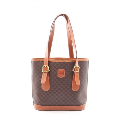 セリーヌ CELINE マカダム ハンドバッグ バッグ PVCコーティングキャンバス レザー レディース ブラウン系 【中古】