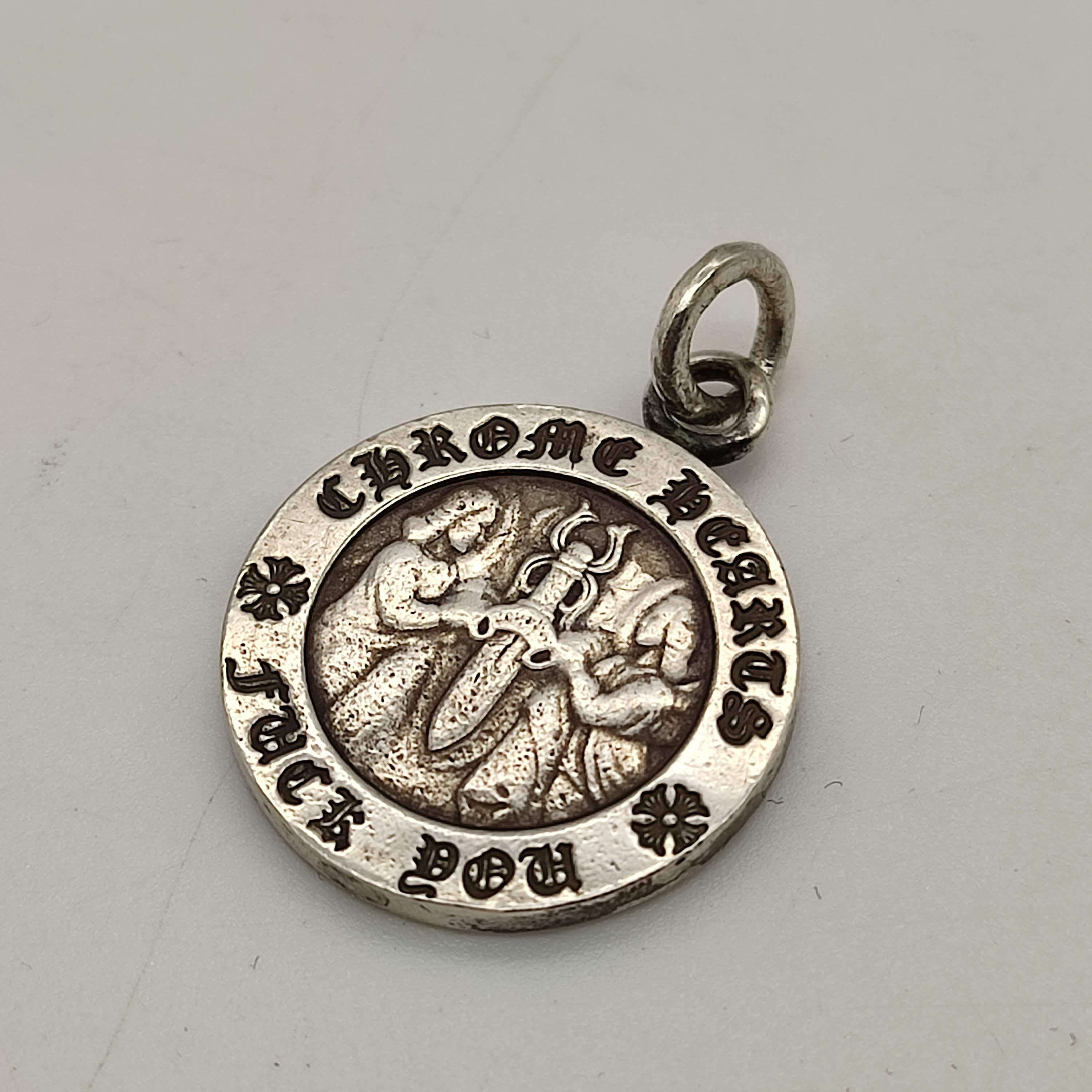 Chrome Hearts Angel Medal Charm Fuck You "Silver"