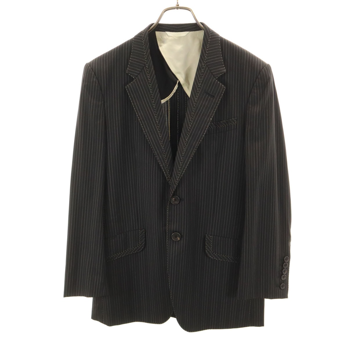 PAUL SMITH COLLECTION ポールスミスコレクション 日本製 ストライプ柄 テーラードジャケット M 収納バッグ ハンガー付き