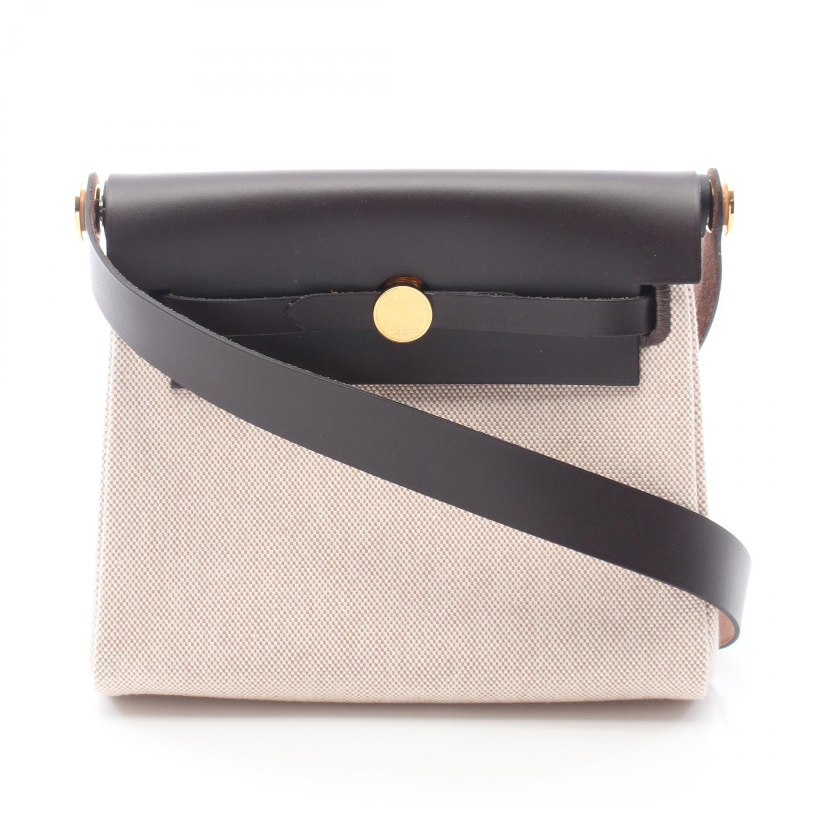 A (未使用に近い)】エルメス HERMES エールバッグジップ ミニ エベンヌ 