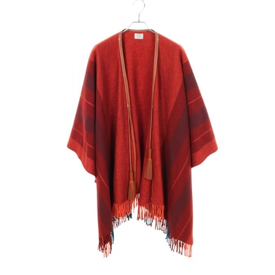エルメス HERMES ロカバール ポンチョ 衣料品 アウター ウール カシミヤ レディース ブラウン系 / ボルドー系 【中古】