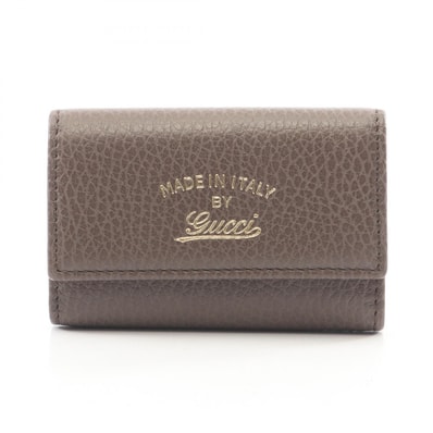 グッチ GUCCI スウィング 6連 キーケース アクセサリー レザー レディース グレー系 354499 【中古】