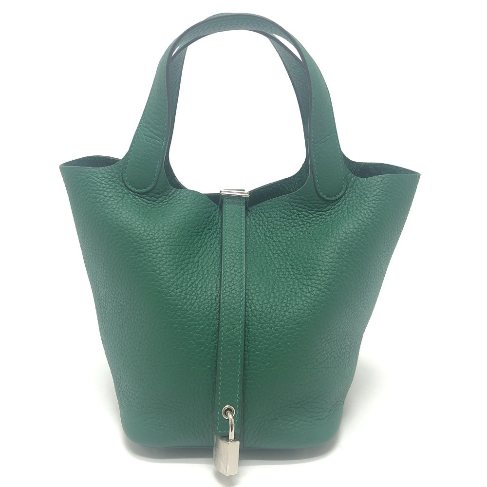 エルメス HERMES ピコタンロックPM 18 ピコタン PM カバン ハンドバッグ トリヨンクレマンス K刻刻 ヴェールモワイヤン×SV金具 グリーン 新品