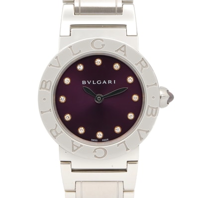 ブルガリ BVLGARI ブルガリ ブルガリ 12Pダイヤ 腕時計 時計 ステンレススチール ダイヤモンド レディース パープル系 BBL26S 【中古】