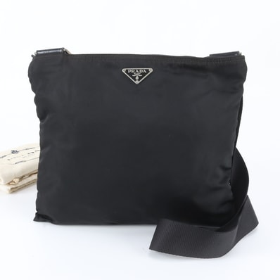 ■美品 プラダ テスート ナイロントライアングルロゴショルダーバッグ
