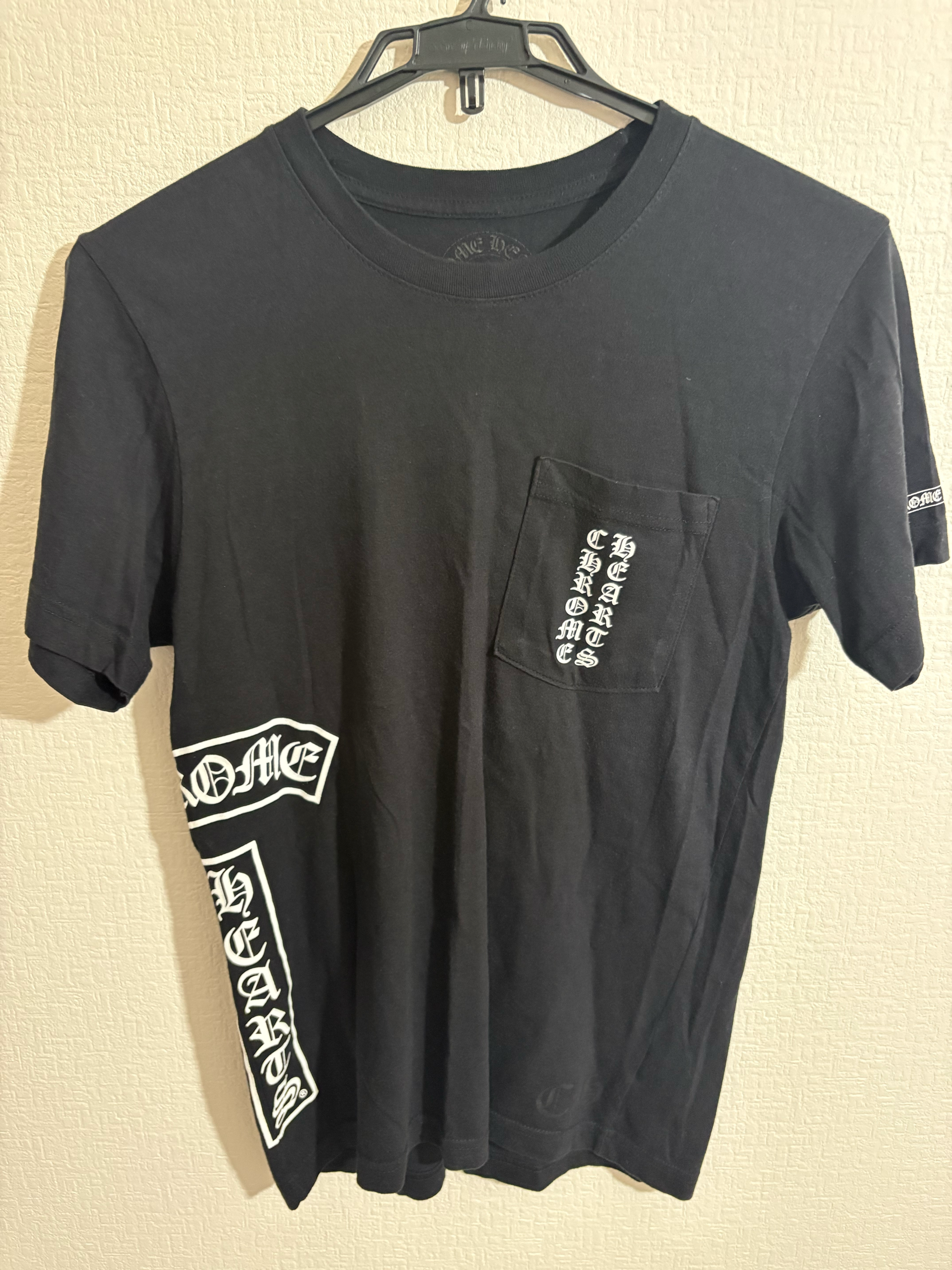 CHROME HEARTS Tシャツ ブラック SMALL バーティカル t-bar