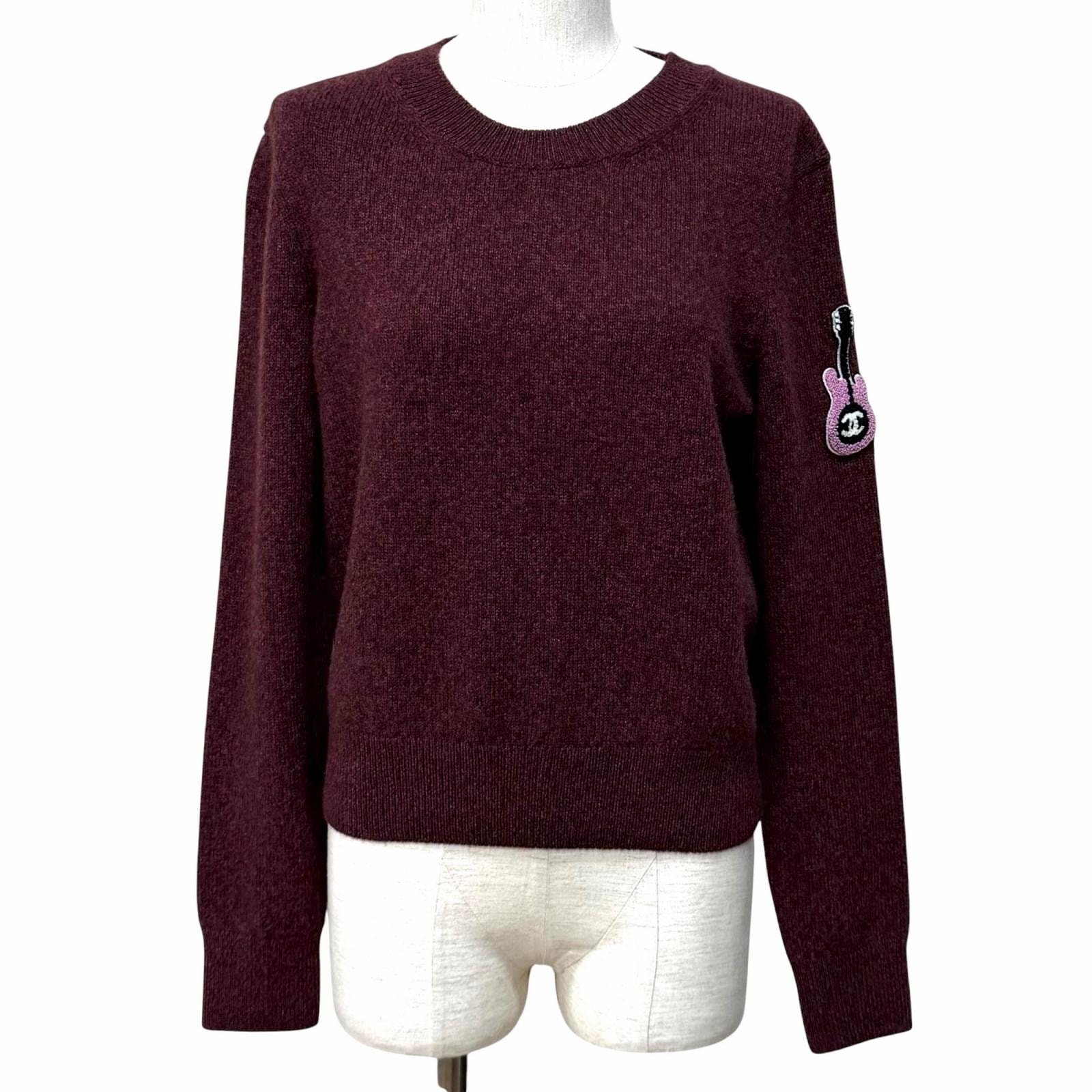 極美品 シャネル ニット ボルドー レディース 38 P77562
