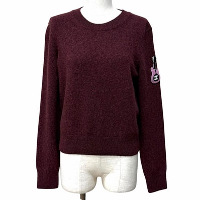 極美品 シャネル ニット ボルドー レディース 38 P77562