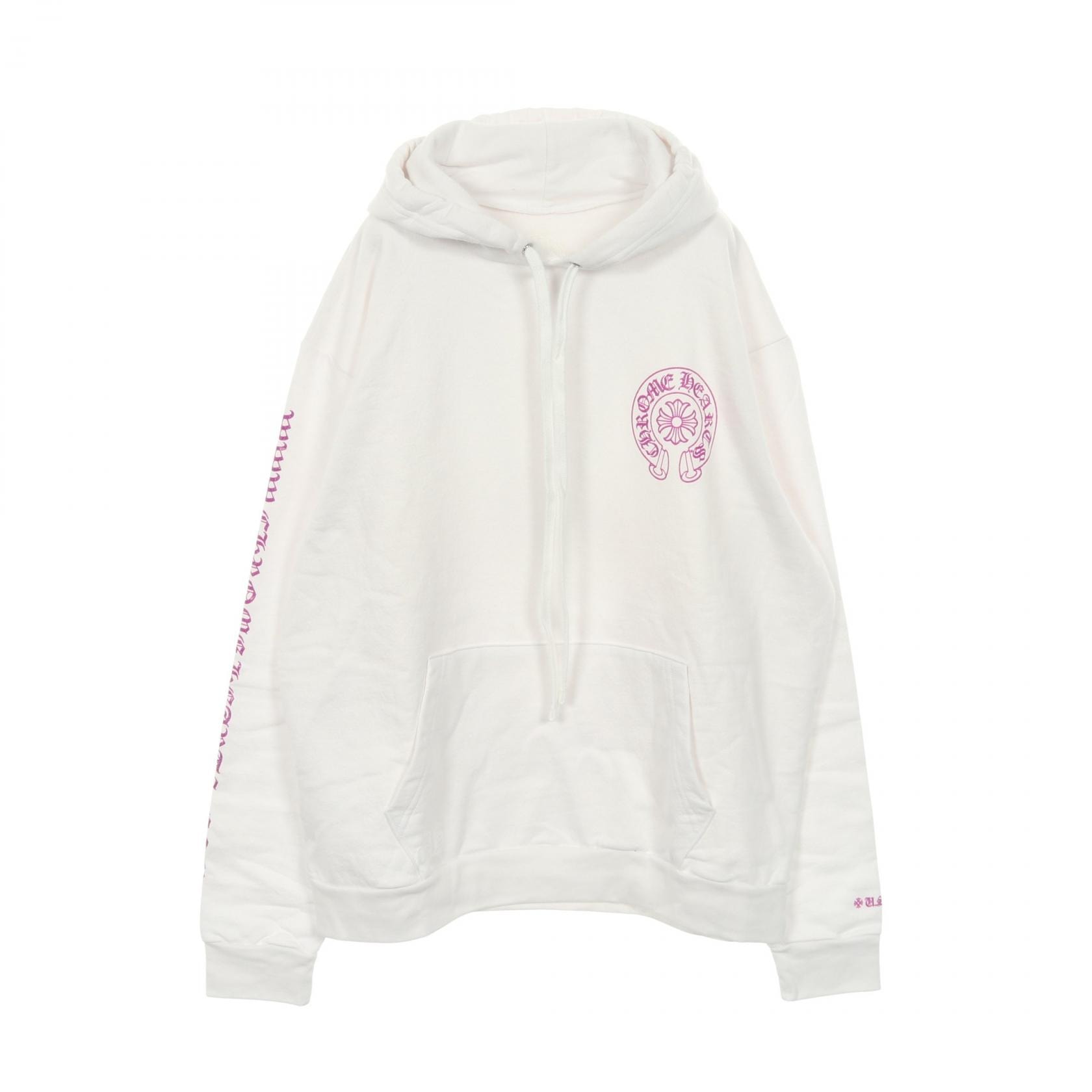 Chrome Hearts Back Horse Shoe Logo Glitter Print Hoodie Online Exclusive "White/Pink"