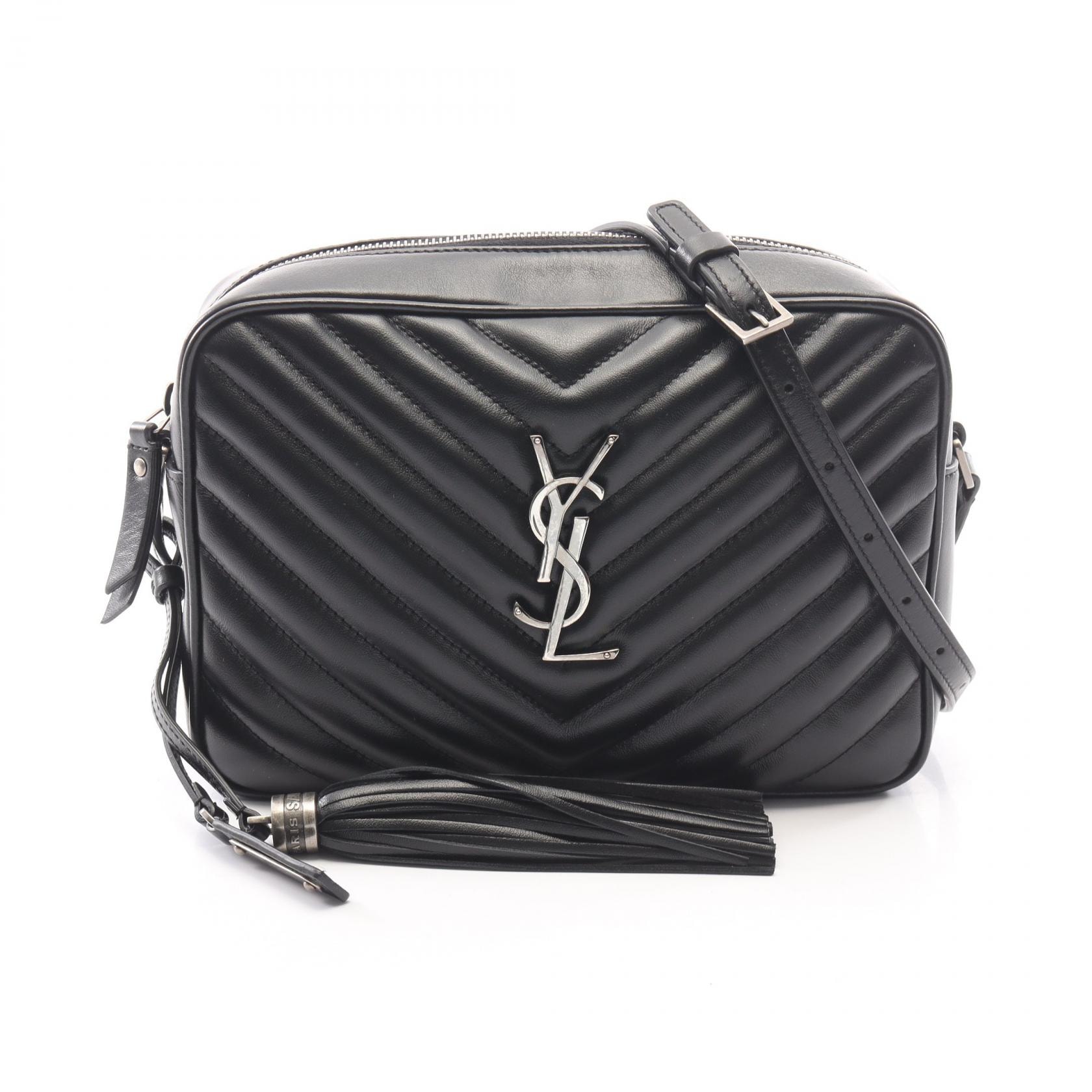 サンローランパリ SAINT LAURENT PARIS LOU CAMERA BAG ルー カメラバッグ ショルダーバッグ バッグ レザー レディース ブラック系 520534 【中古】