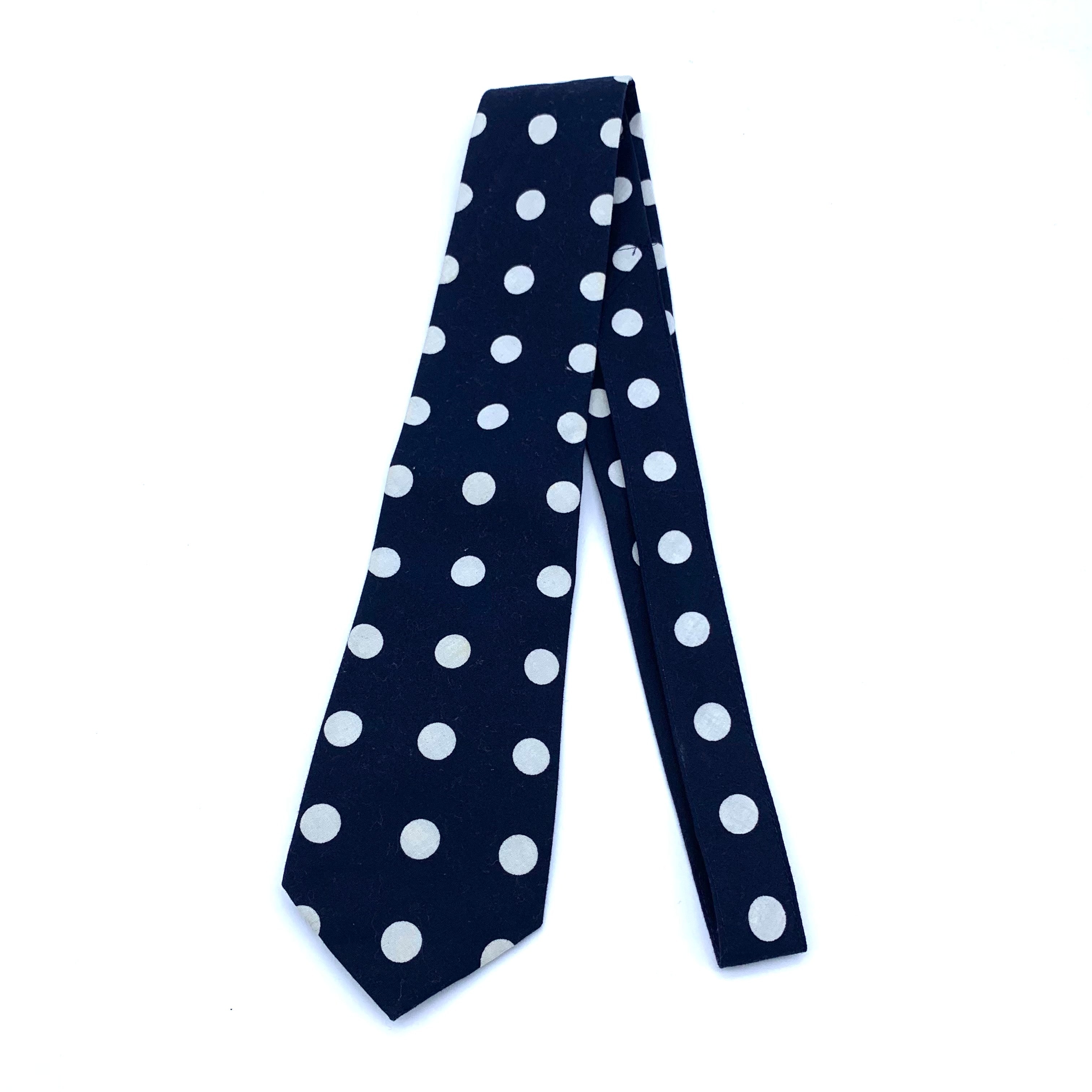 COMME des GARÇONS HOMME DEUX polka dot tie navy