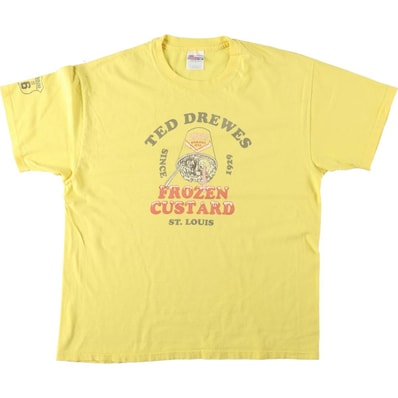 古着 90年代 ヘインズ Hanes Ted Drewes Frozen Custard アドバタイジングTシャツ USA製 メンズXL相当 ヴィンテージ/eaa642696