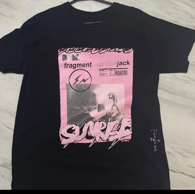 Travis Scott Cactus Jack For Fragment Pink Sunrise Tee "Black"