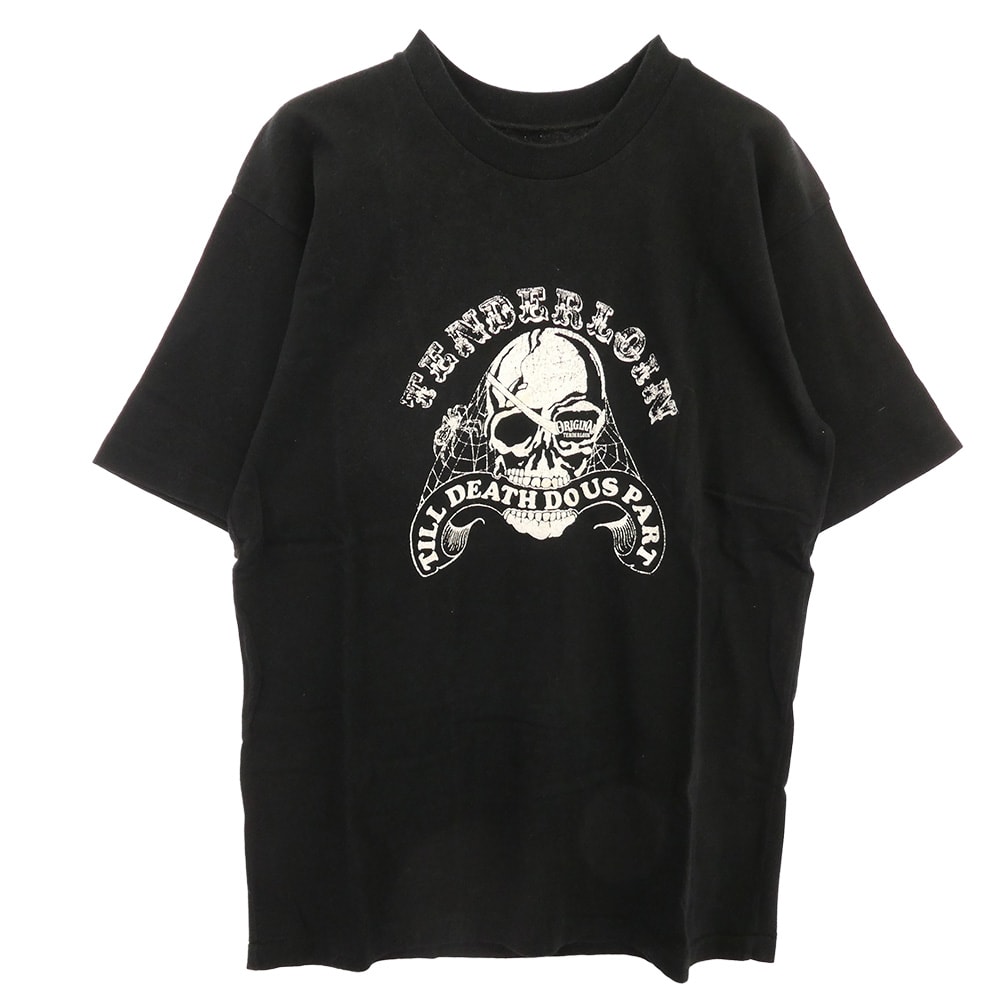 TENDERLOIN テンダーロイン Tシャツ T-TEE TILL DEATH DO US PART スカルプリント 半袖Tシャツ ブラック ブラック系 M【中古】