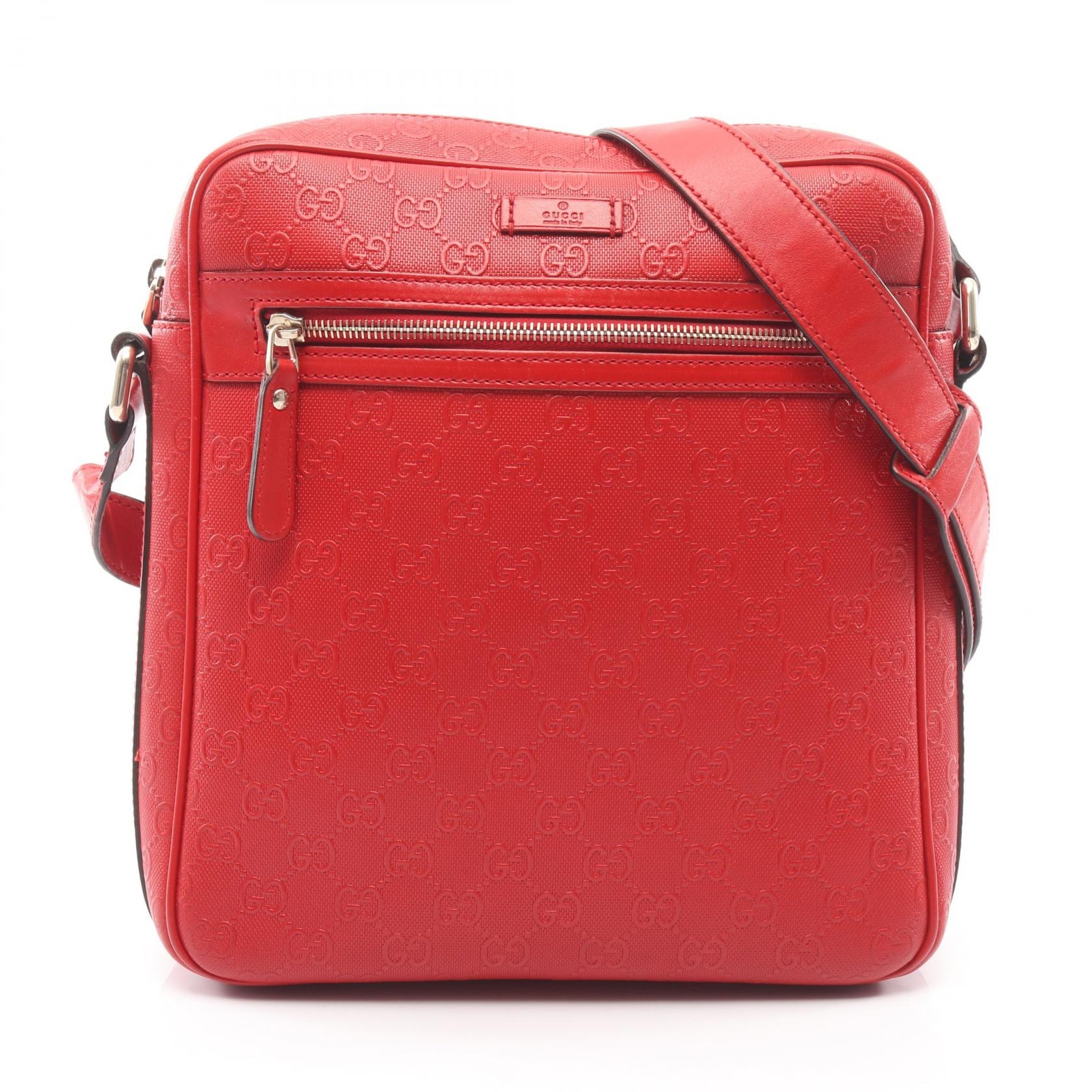 グッチ GUCCI ディアマンテ ショルダーバッグ バッグ レザー レディース レッド系 201448 【中古】