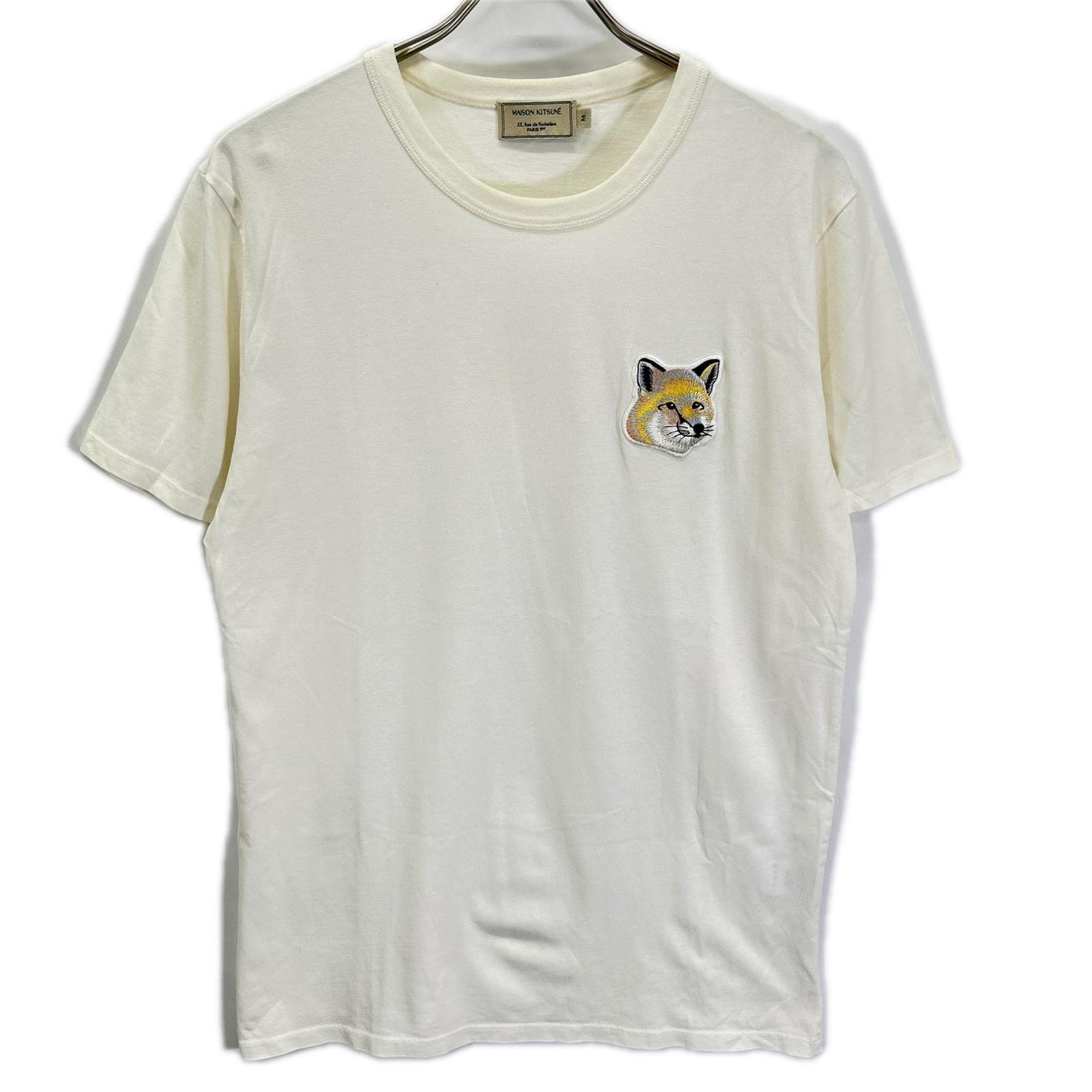 メゾンキツネ EM00154KJ0008 ホワイト ビッグ パステルフォックスヘッド 半袖Tシャツ M