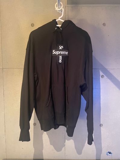 Supreme Cross Box Logo Hooded Sweatshirt "Black"