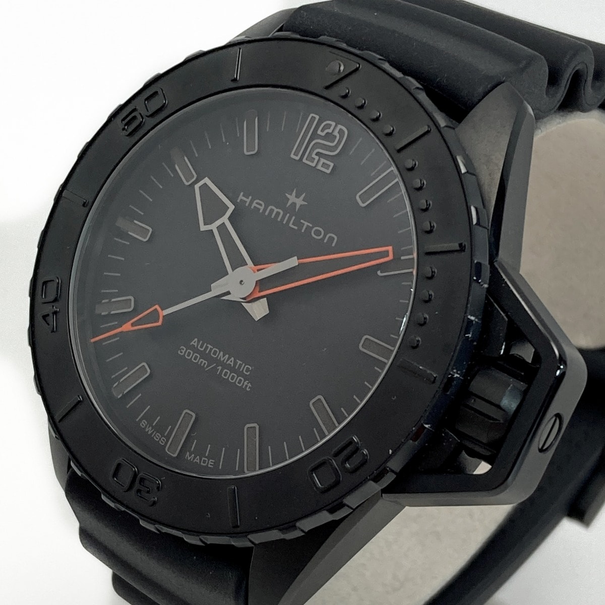 ☆☆HAMILTON ハミルトン カーキ ネイビー オープンウォーター オート H77845330 ブラック 自動巻き メンズ 腕時計 箱有